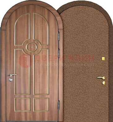 Входная арочная дверь МДФ внутри ДА-10 в дом из блоков в Пскове