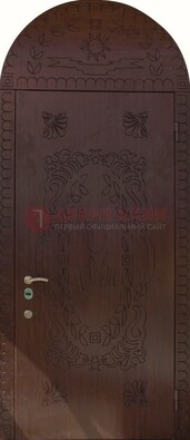 Железная арочная дверь с рисунком ДА-1 для аптеки в Пскове