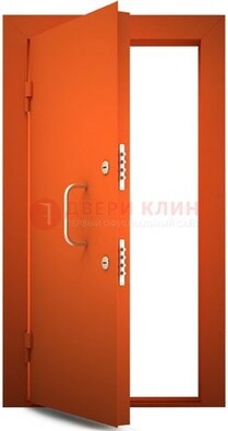 Оранжевая стальная бронированная дверь с нитроэмалью ДБ-2 в Ступино