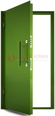 Зеленая металлическая бронированная дверь ДБ-8 в Пскове