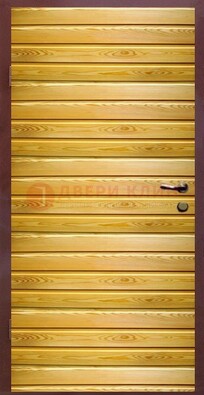 Железная дверь цвета сосна с евровагонкой ДЕ-6 в Пскове