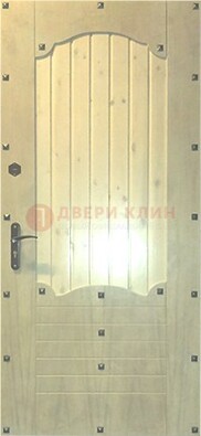 Белая железная дверь с евровагонкой ДЕ-9 в Пскове