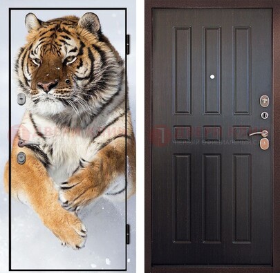 Металлическая дверь с фотопечатью тигра ДФ-1 в Подольске
