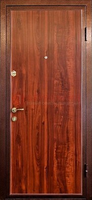 Коричневая входная дверь с ламинатом ДЛ-19 в Пскове