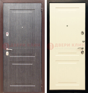 Серая стальная дверь с МДФ ДМ-129 в Пскове