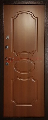 Коричневая металлическая дверь с МДФ ДМ-177 в Пскове