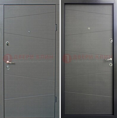 Темная стальная дверь с филенчатой МДФ ДМ-228 в Пскове