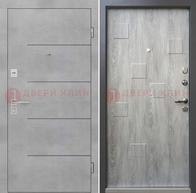 Серая входная дверь МДФ с обоих сторон ДМ-258 в Пскове