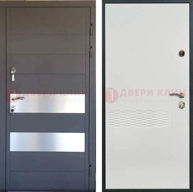 Металлическая дверь МДФ темная и светлая ДМ-420 в Пскове