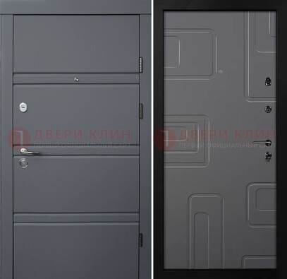 Серая металлическая дверь с МДФ в квартиру ДМ-485 в Пскове