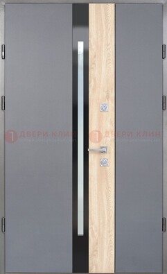 Полуторная металлическая дверь с МДФ ДМ-503 в Пскове