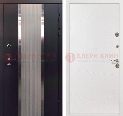 Темная металлическая дверь в квартиру МДФ с двух сторон ДМ-512 в Пскове