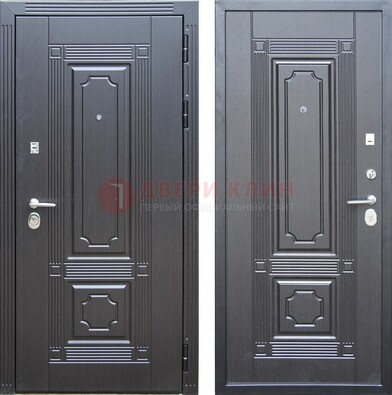 Декоративная серая металлическая дверь с МДФ ДМ-57 в Пскове