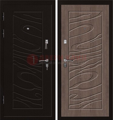 Темная железная дверь с порошковым окрасом ДП-127 в Балашихе