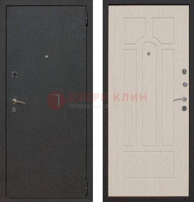 Серая входная дверь с порошковым покрытием МДФ внутри ДП-129 в Пскове