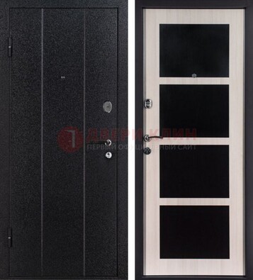 Черная металлическая дверь с порошковым напылением ДП-176 в Уфе