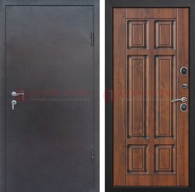 Входная дверь с порошковым покрытием Медный антик с МДФ панелью ДП-235 в Пскове