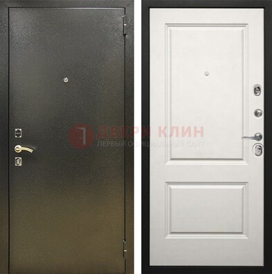 Металлическая темная дверь с порошковым напылением и классической МДФ ДП-298 в Пскове