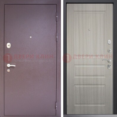 Темная стальная дверь с порошковым окрасом и МДФ ДП-310 в Пскове