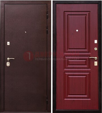 Бордовая входная дверь с порошковым окрасом ДП-36 в Пскове