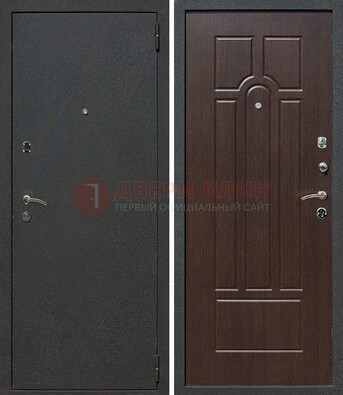 Черная металлическая дверь с порошковым окрасом ДП-47 в Пскове