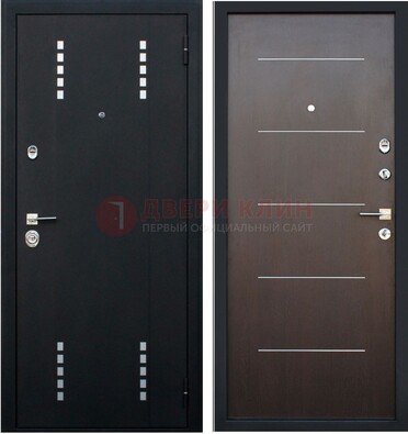 Черная металлическая дверь с порошковым окрасом ДП-62 в Пскове