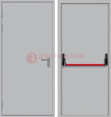 Белая металлическая противопожарная дверь с длинной ручкой ДПП-14 в Жуковском