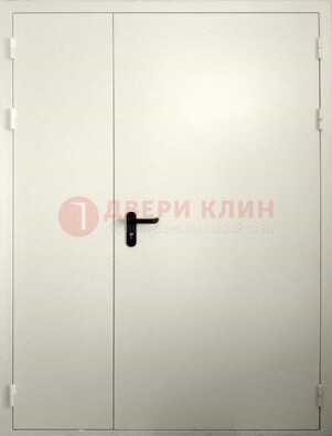 Белая противопожарная двупольная дверь ДПМ-02/60 в Пскове