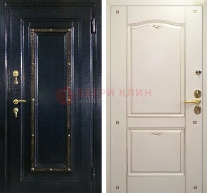 Парадная дверь с золотистым декором ДПР-3 в квартиру в Пскове