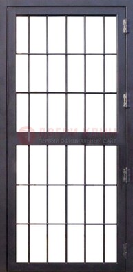 Темная стальная решетчатая дверь ДР-34 в Пскове