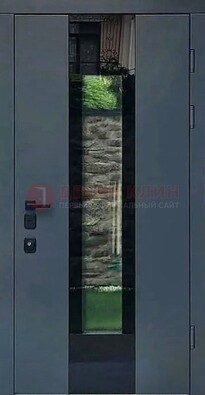 Современная дверь со стеклом для коттеджа ДС-40 в Пскове