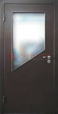Стальная дверь со стеклом ДС-5 в кирпичный коттедж в Пскове