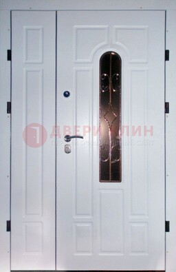 Входная дверь Винорит со стеклом в белом цвете ДСК-277 в Пскове