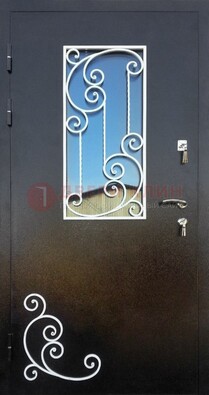 Входная дверь Порошок со стеклом и ковкой ДСК-278 в Пскове