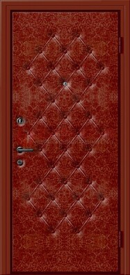 Красная входная дверь с винилискожей ДВ-18 в Пскове