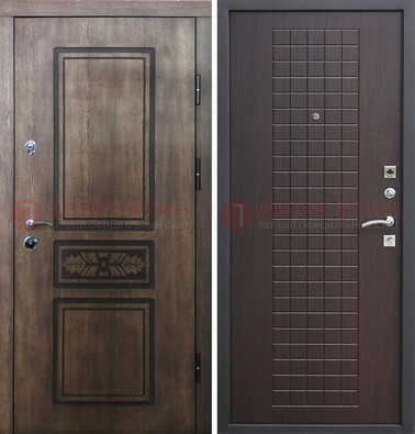 Входная резная дверь Итальянский орех с виноритом МДФ Махагон ДВТ-117 в Пскове