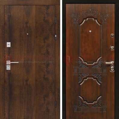 Стальная темная филенчатая дверь с виноритом и белой МДФ ДВТ-139 в Пскове
