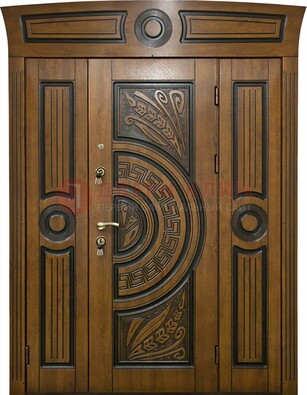 Парадная входная дверь с виноритом и узором ДВТ-194 в Пскове