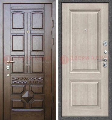 Коричневая металлическая дверь с виноритом ДВТ-223 в Пскове