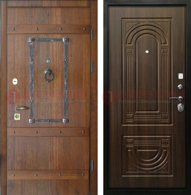 Темная стальная дверь с виноритом ДВТ-232 в Пскове