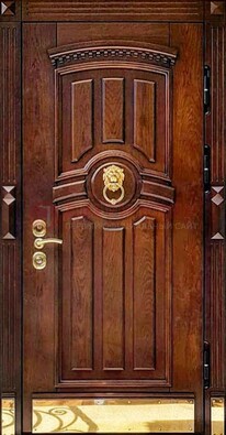 Входная дверь с виноритом в коричневом цвете ДВТ-236 в Пскове