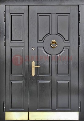 Черная металическая дверь с виноритом для дома ДВТ-241 в Пскове