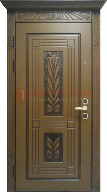 Металлическая дверь с виноритом и узором ДВТ-256 в Пскове