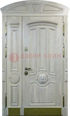 Светлая двухстворчатая дверь с виноритом на улицу ДВТ-258 в Пскове