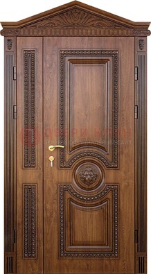 Узорная стальная дверь с виноритом для дома ДВТ-260 в Пскове