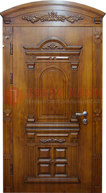 Коричневая металлическая дверь с виноритом ДВТ-39 в Пскове
