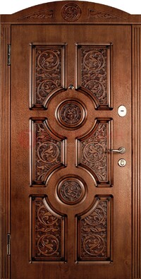 Коричневая входная дверь с виноритом ДВТ-41 в Пскове