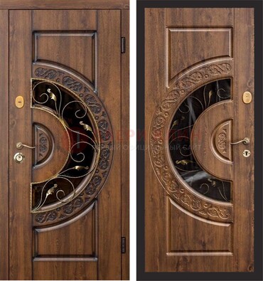 Металлическая дверь с виноритом и панелью Золотой Дуб ДВТ-71 в Пскове
