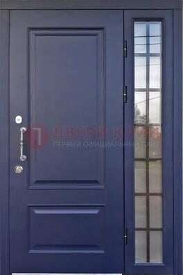 Синяя дверь с виноритом и стеклянными вставками  ДВТ-79 в Пскове